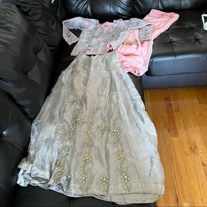 Gorgeous three piece pink lehenga
